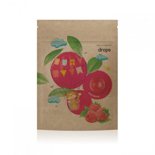 Леденцы «Малина» Healthberry, с витамином C, 12 шт.