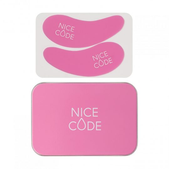 Многоразовые патчи для глаз Nice Code, розовые, в футляре, 2 шт.